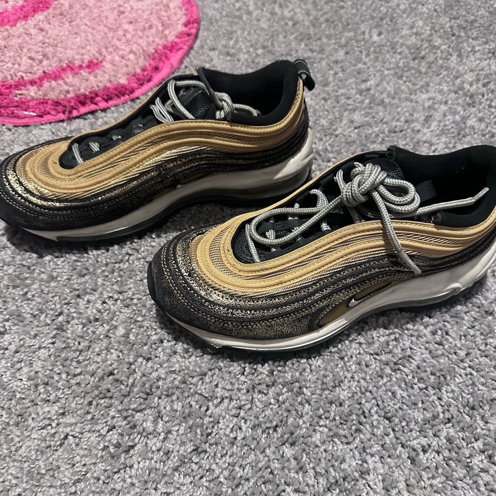 Stylish Black and Gold Sneakers